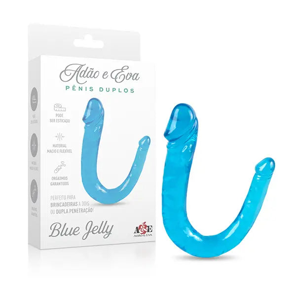 Pênis Duplo Azul - Blue Jelly
