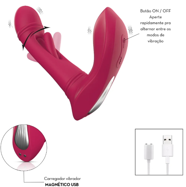 Vibrador de Calcinha 3 em 1 - MLVA8787
