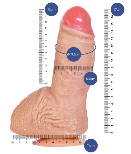 Prótese Realística Brutus com Ventosa 17x5,5cm - ADAO98V