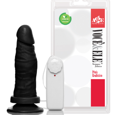 Prótese 6 com ventosa e vibro controle 14,5x4 - ADAO33P