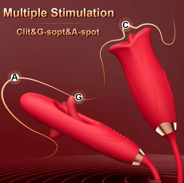 VIBRADOR E ESTIMULADOR EM FORMATO DE BOCA - YSSN018