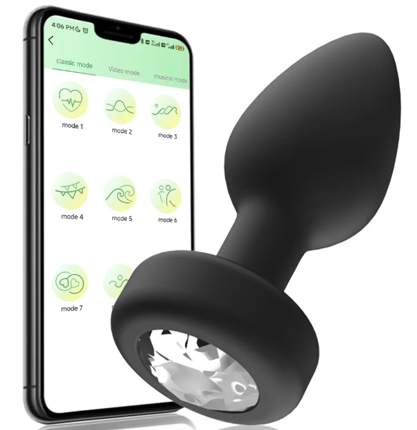 Plug Anal de Silicone com Vibro por Aplicativo - MLPP2203