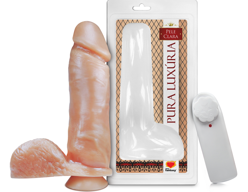 Prótese com Escroto, Vibro e Ventosa 20,5X4,7cm - PV030