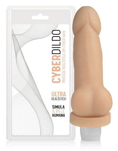 Prótese em CyberSkin com Vibração 16x4cm - CYB046