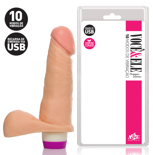 Prótese Realística Recarregável 16,5x4cm - ADAO21U