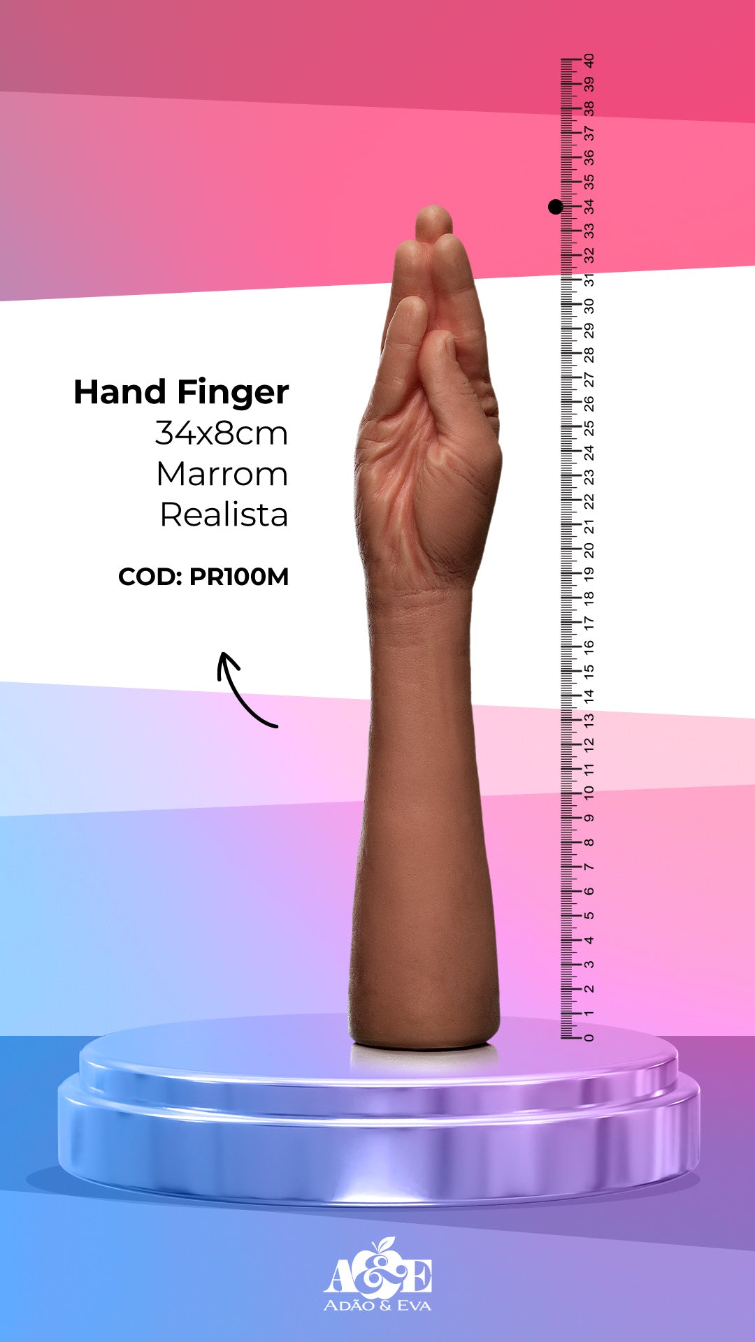 Hand Finger Marrom Realista 34 X 8 CM - PR100M