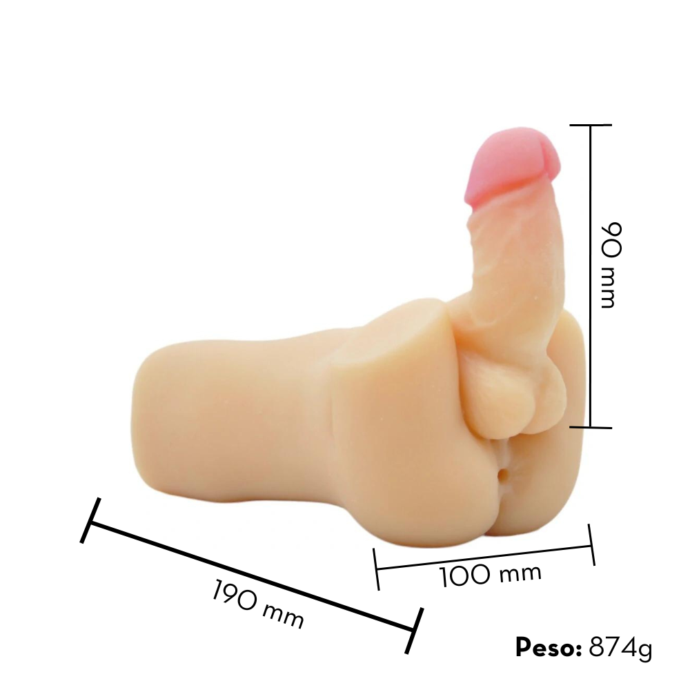 Masturbador com Prótese e Orificio Penetravél - MAN2200