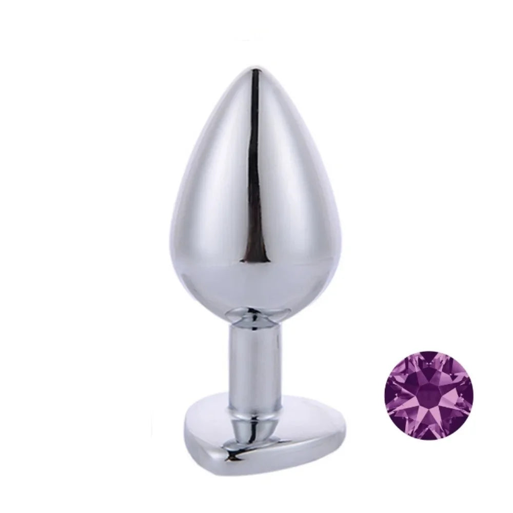 PLUG ANAL EM METAL - PEDRA REDONDA - MPA1301