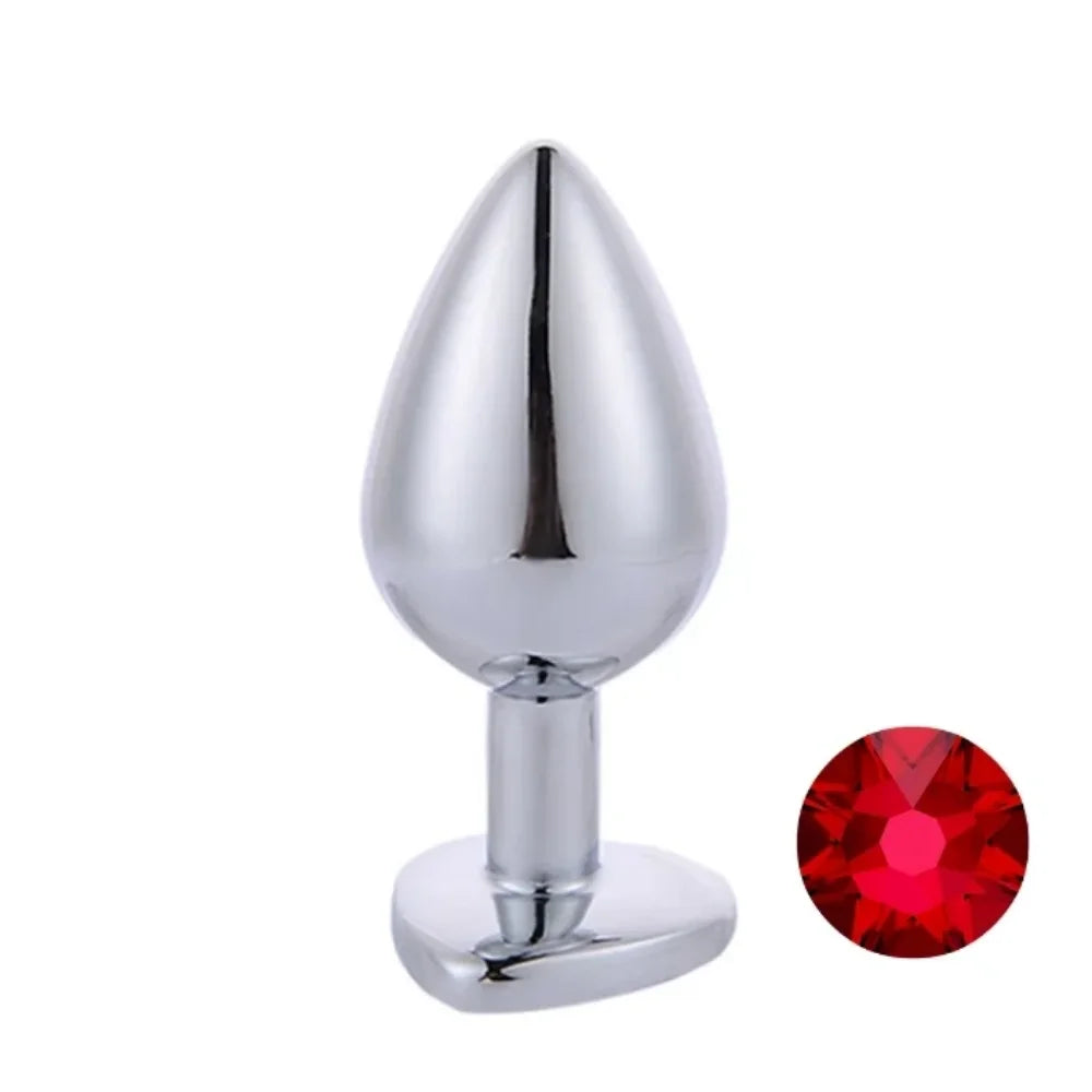 PLUG ANAL EM METAL - PEDRA REDONDA - MPA1301