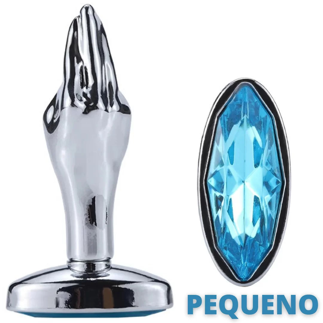Plug Anal Aço Inox com Formato de Mão e Joia na Base - MPA1316