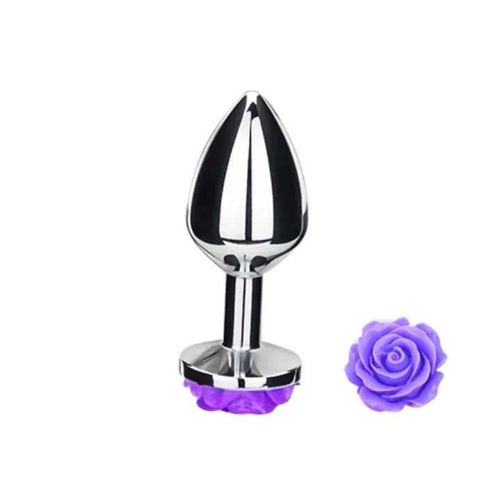 PLUG ANAL COM FLOR LAPIDADA NA BASE - MPA1317