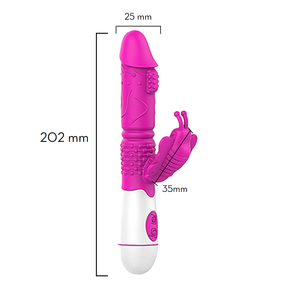 Vibrador Ponto G com Estimulador Clitoriano (PILHA) - MVE1039