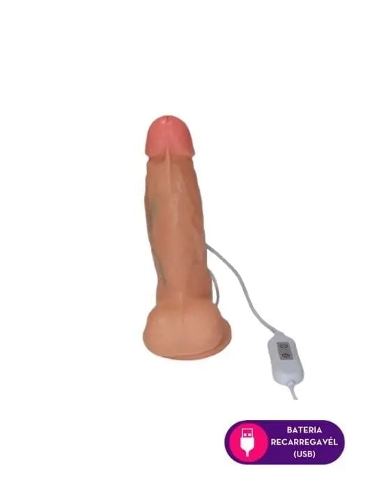 Prótese Peniana Realista com Ventosa e Vibro - MVP1122-P