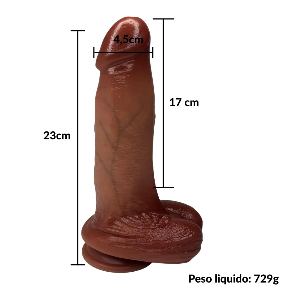 Prótese Peniana Vai e Vem com Aquecimento e Controle Remoto (17cm) - MLVP3621