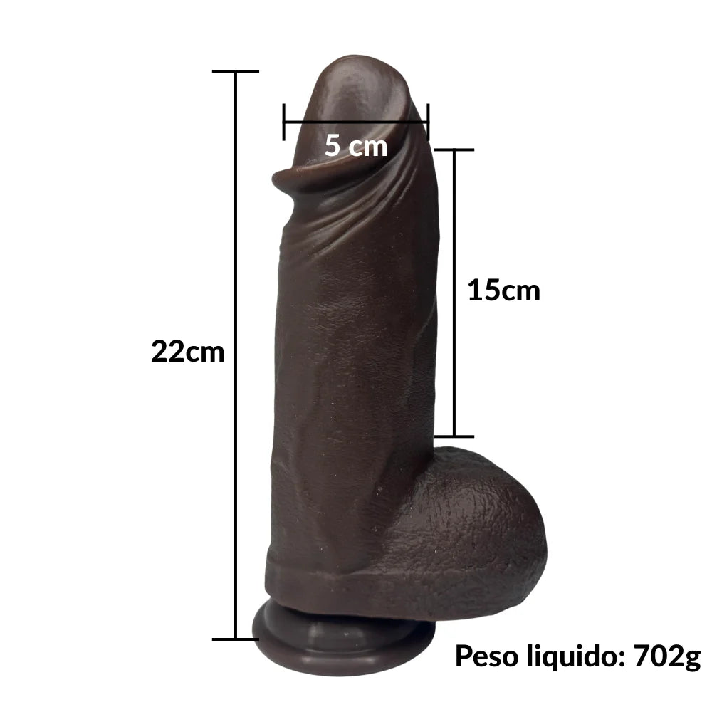 Prótese Peniana Vai e Vem com Aquecimento e Controle Remoto (15cm) - MLVP3622