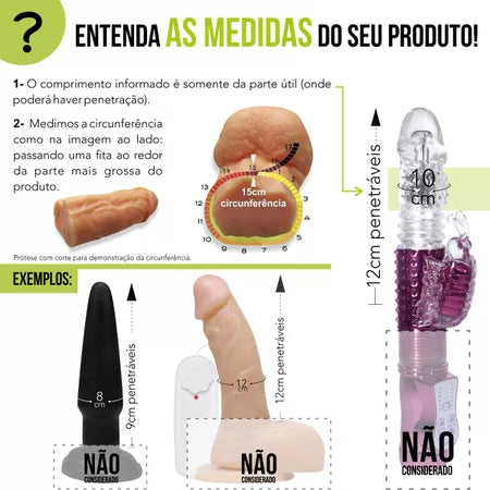 Prótese 6 com ventosa e vibro controle 14,5x4 - ADAO33