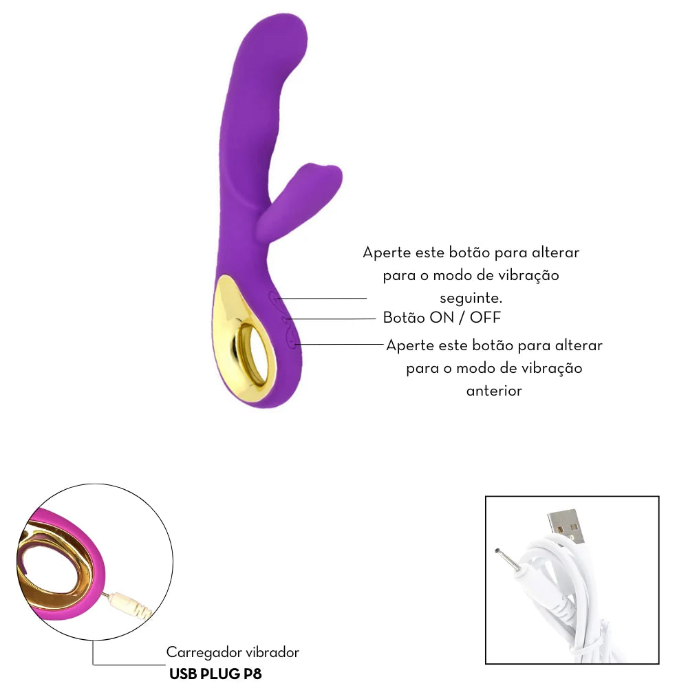 Vibrador Ponto G com Estimulador de Clitóris – Sex Angel II - MLVE4149