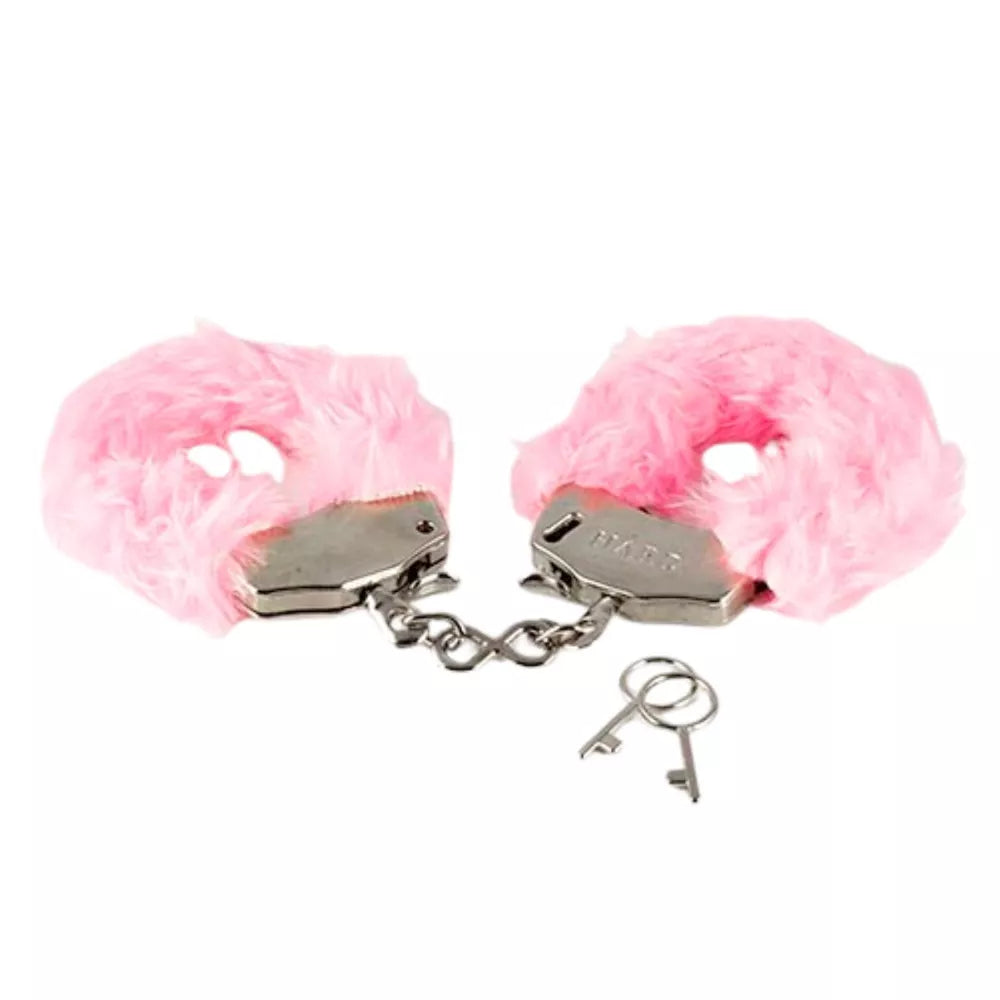 Algema em Metal Com Pelúcia Rosa - HA109PR
