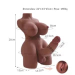 Masturbador Hermafrodita Meio Corpo Realístico - SHUAI1084