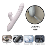 Vibrador Rotativo com Esferas Internas Giratórias e Estimulador Clitoriano - MLVO5222